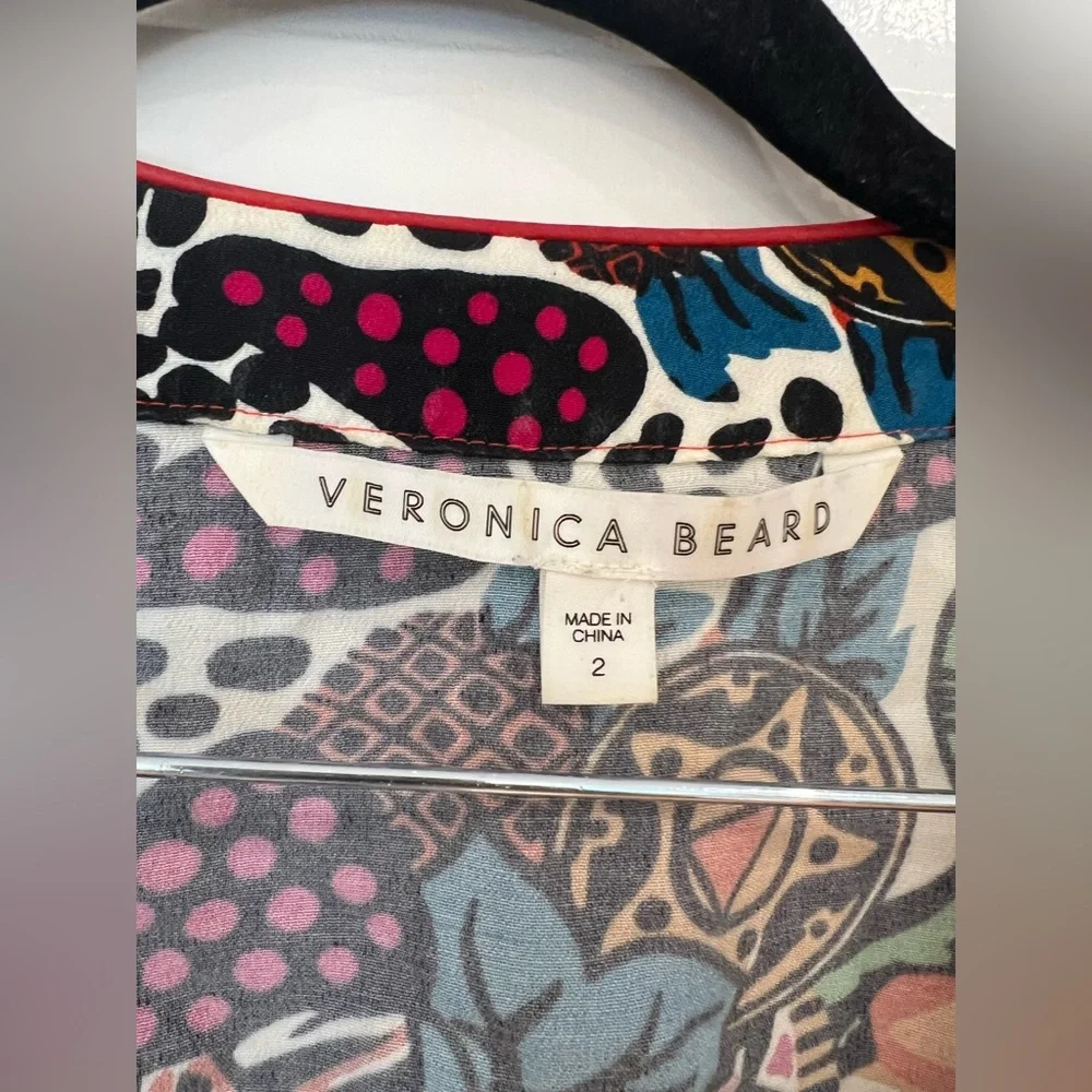 EUC Veronica Beard Serena Abstract Wrap Midi Dress - Picture 5 of 7